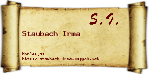 Staubach Irma névjegykártya